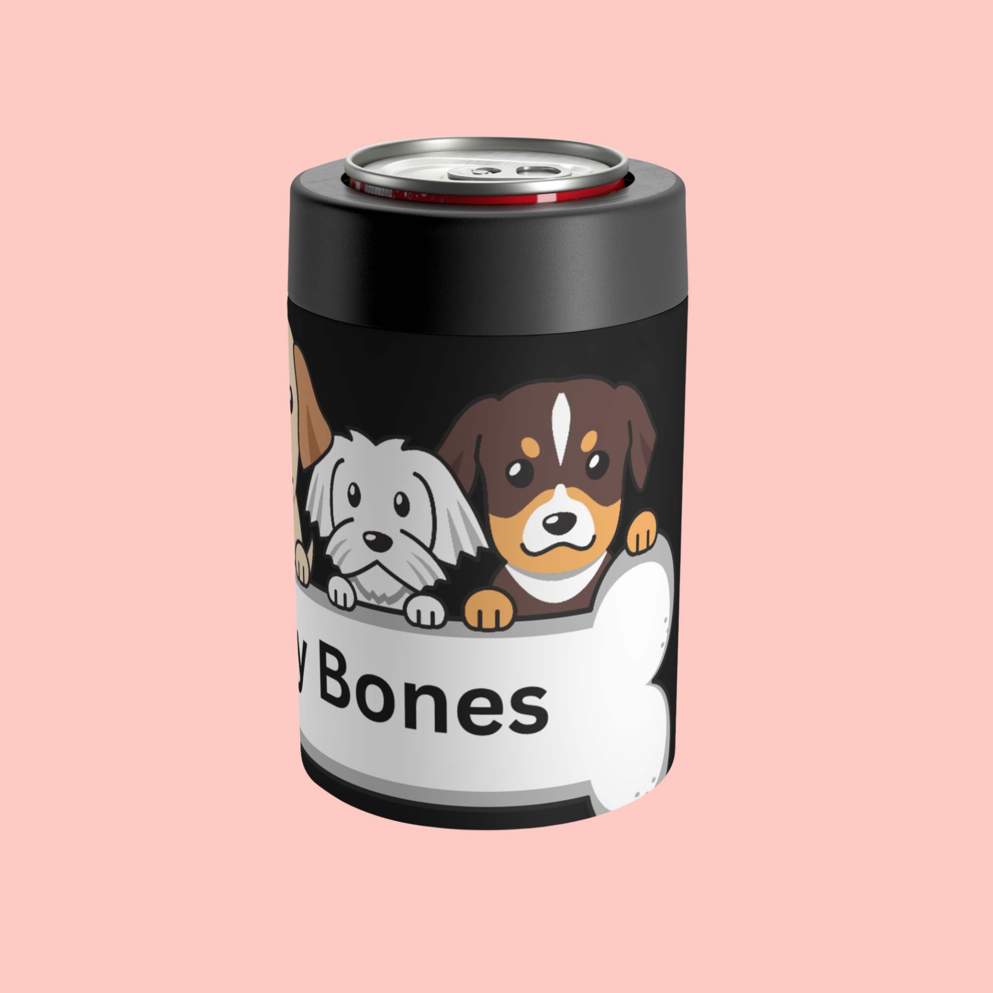 Dog Lovers Can Holder – 'United By Bones' Cute Puppy Drink Cooler