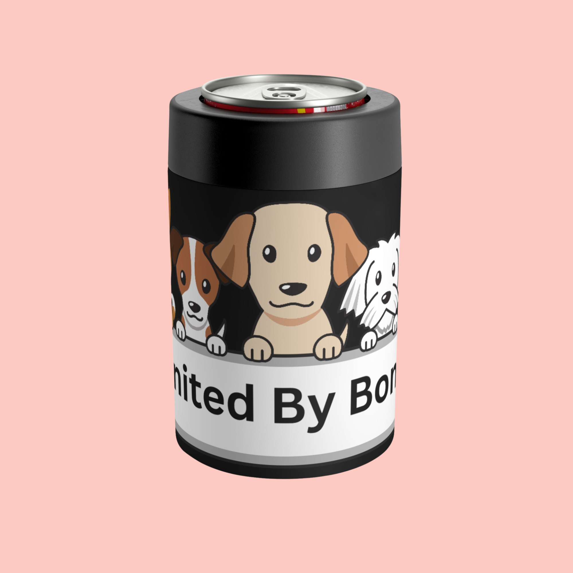 Dog Lovers Can Holder – 'United By Bones' Cute Puppy Drink Cooler