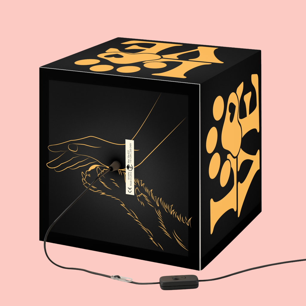 Love Paw Cube Lamp — Pet Lover Light Cube