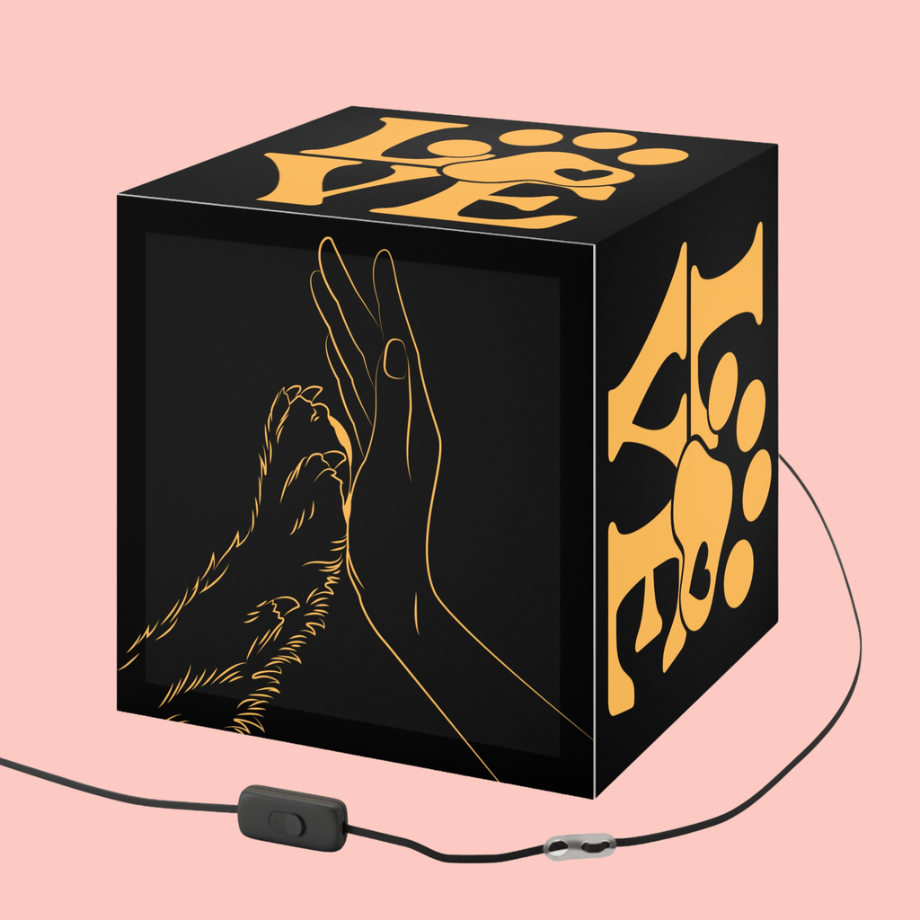 Love Paw Cube Lamp — Pet Lover Light Cube