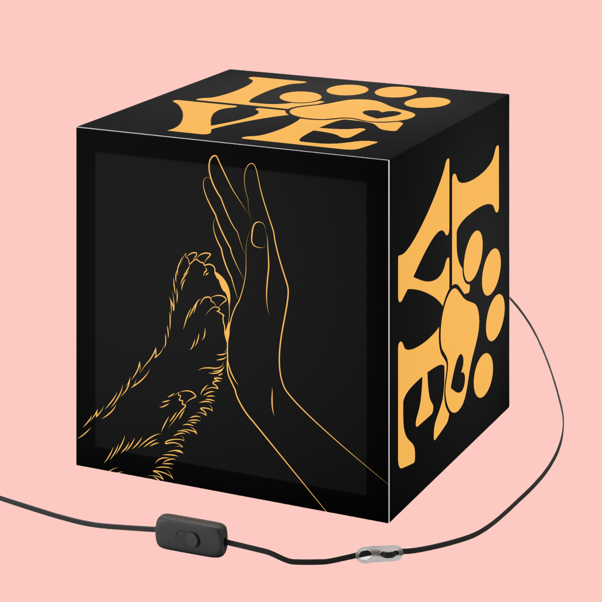Love Paw Cube Lamp — Pet Lover Light Cube