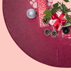 Pet Paw Heart Christmas Tree Skirt – Red Holiday Tree Skirt with Pawprint Heart Design