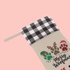 Merry Woofmas Dog Christmas Stocking — 'Me  My Dog' Plaid Cuff Holiday Stocking