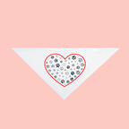 Heart Paw Print Pet Bandana — Cute Dog & Cat Accessory for Valentine's Day