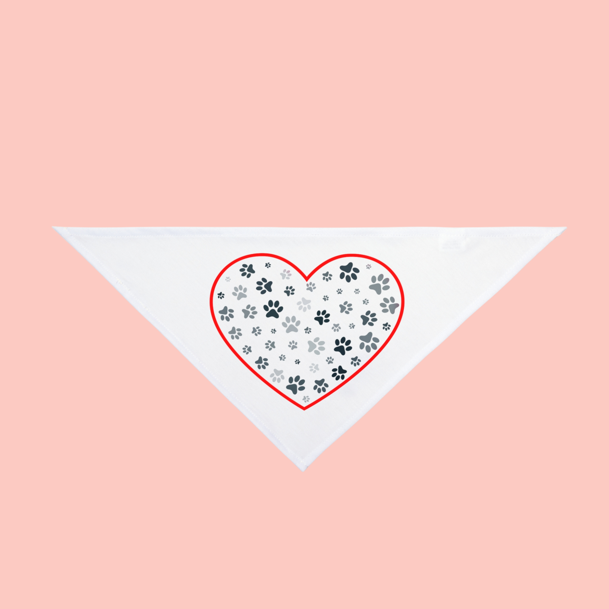 Heart Paw Print Pet Bandana — Cute Dog & Cat Accessory for Valentine's Day