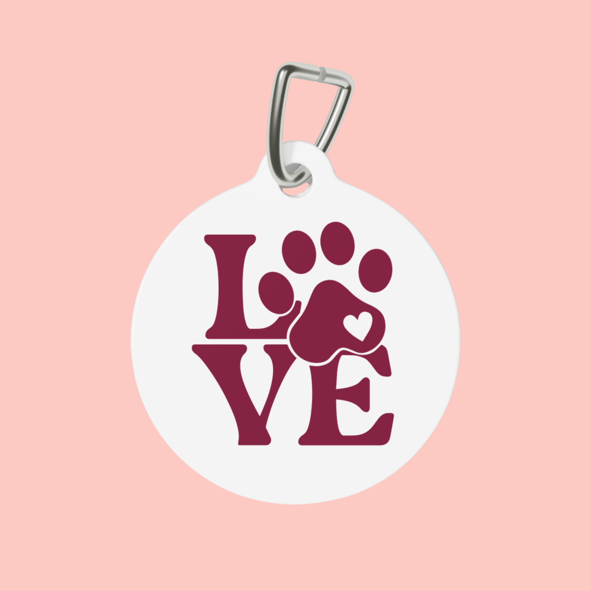Pet Tag - Heart Paw Love ID Charm (Dog & Cat Collar Name Tag)