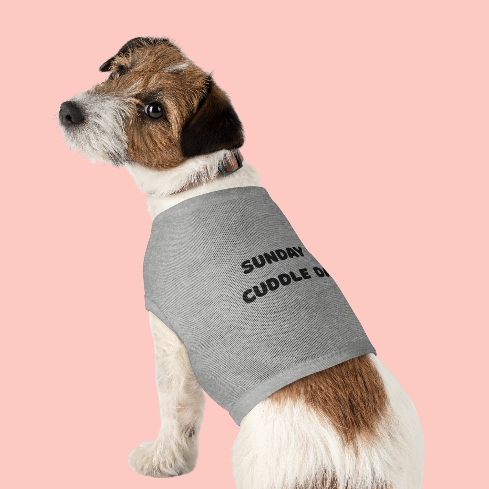 Pet Tank Top – "Sunday = Cuddle Day" Cozy Dog & Cat Tee