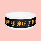 Love Paw Pet Bowl — Gold Paw Print Dog & Cat Feeding Dish