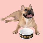 Love Paw Pet Bowl — Gold Paw Print Dog & Cat Feeding Dish