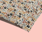 Paw Prints & Bones Pet Bed — Cozy Dog & Cat Cushion