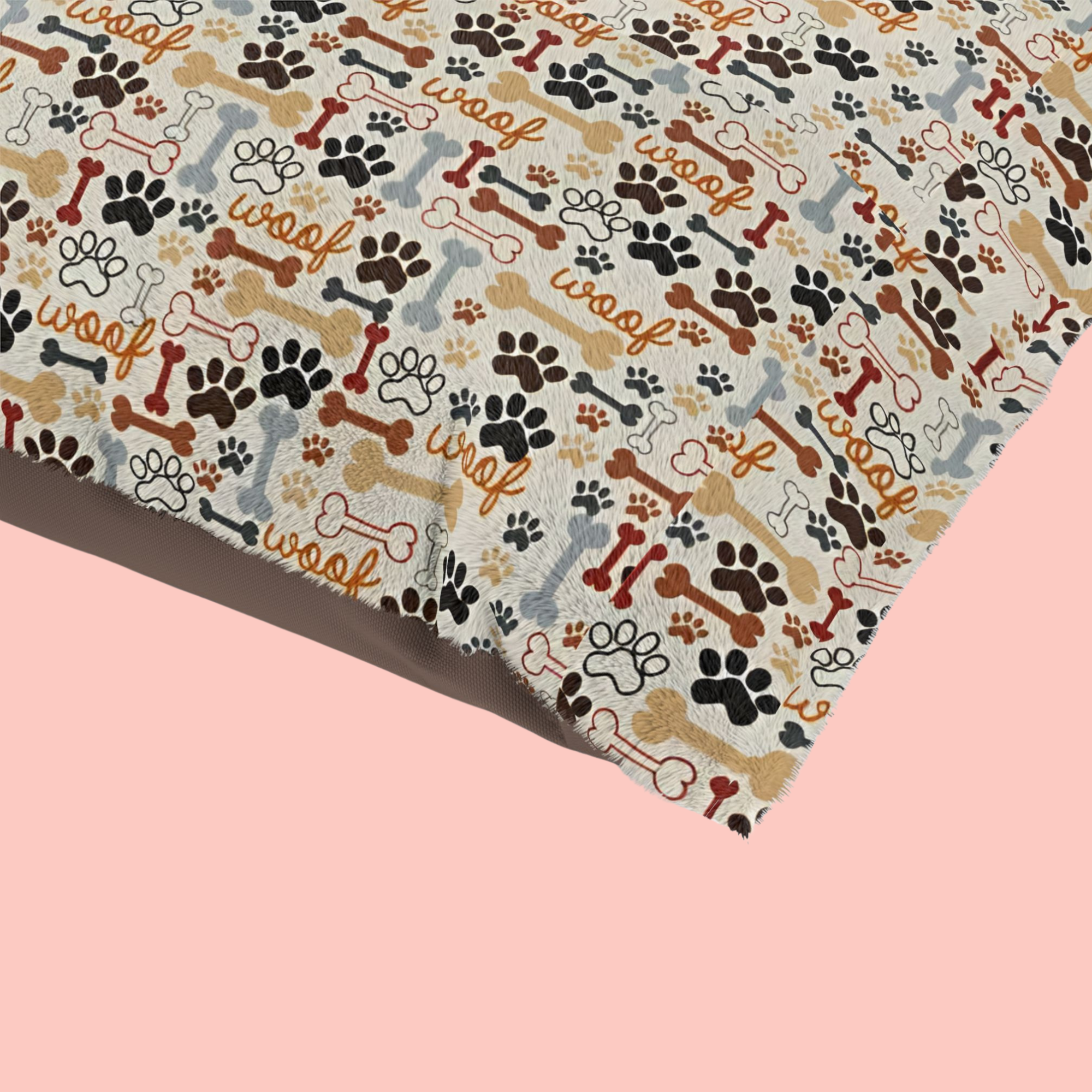 Paw Prints & Bones Pet Bed — Cozy Dog & Cat Cushion