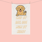 Dog Mom Kitchen Tea Towel — "Chef by Day, Dog Mom by Heart" Cotton Tea Towel