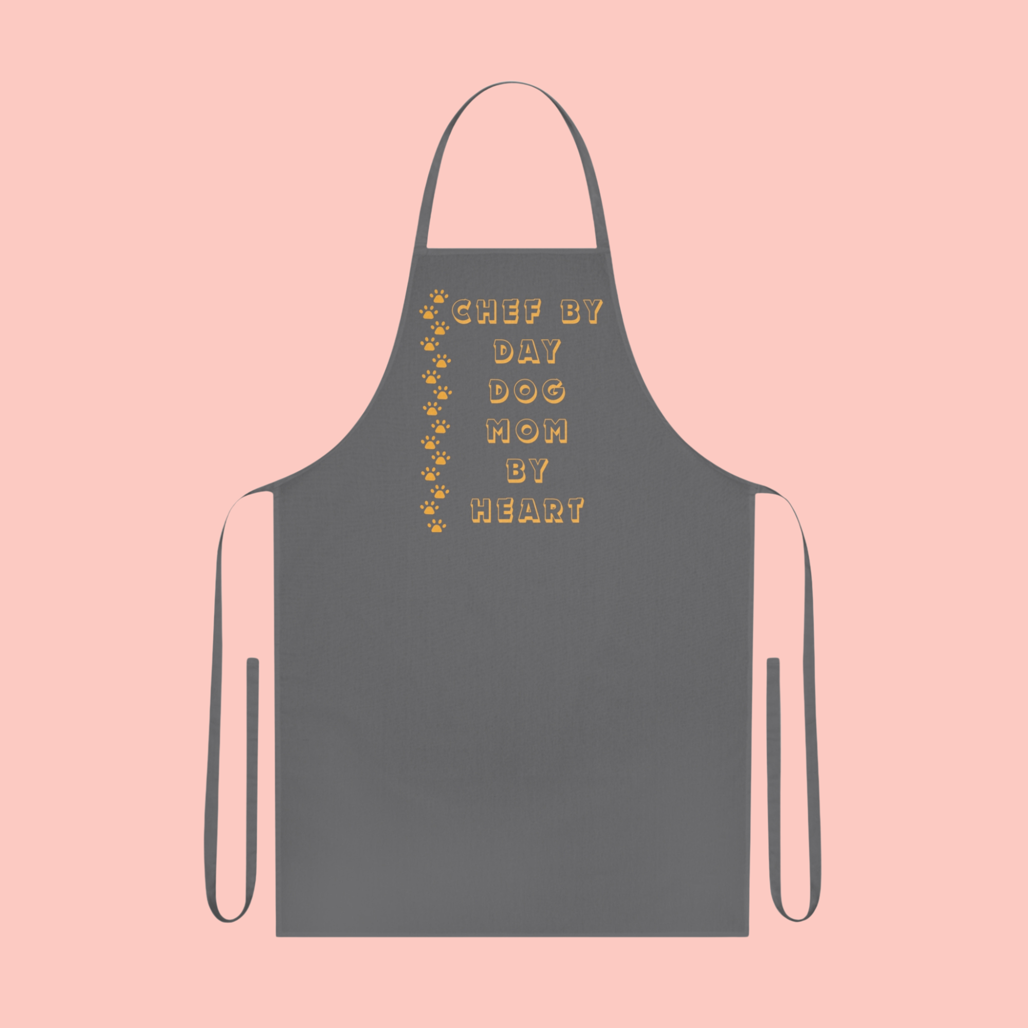Dog Mom Apron – “Chef by Day, Dog Mom by Heart” Cotton Kitchen Apron