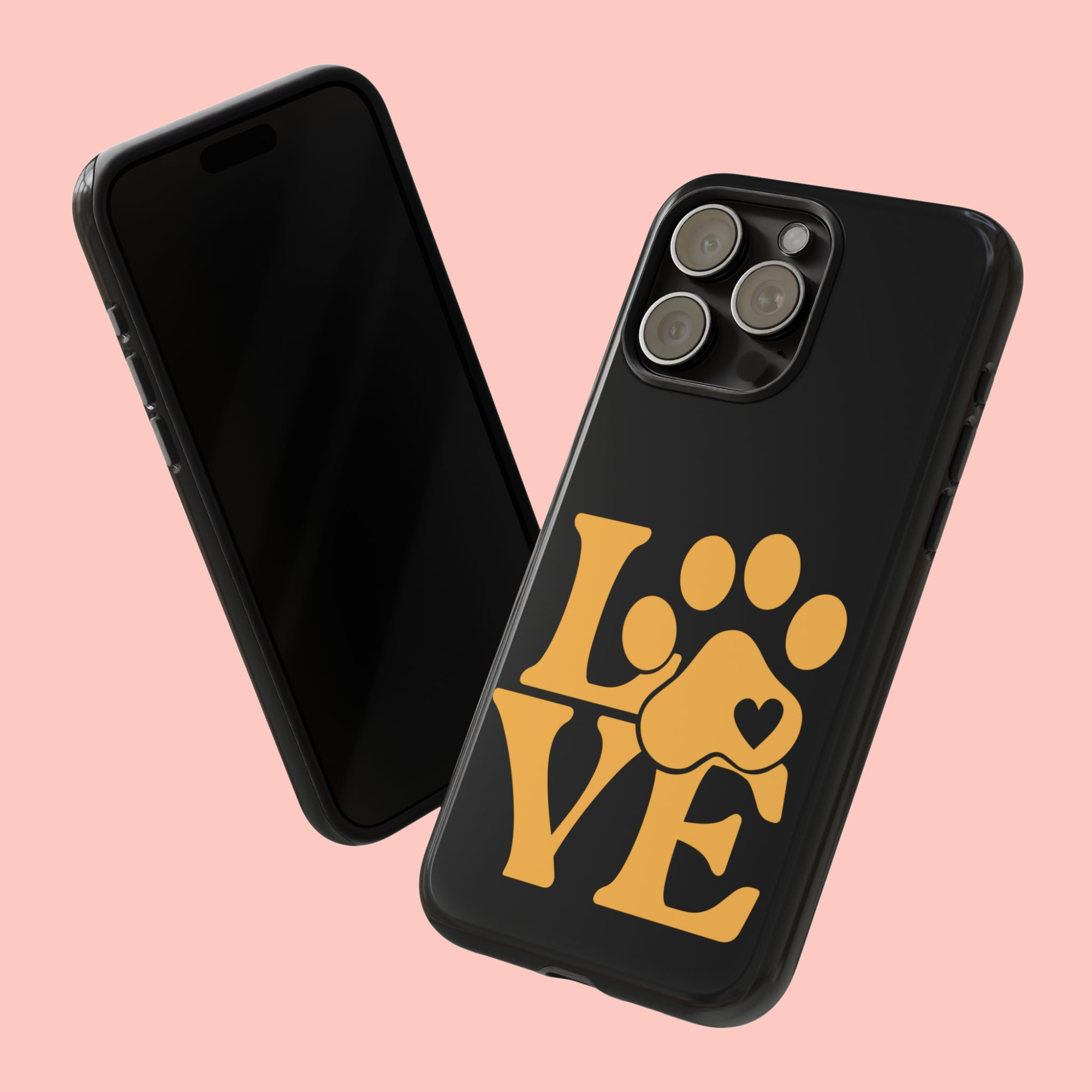 Phone Case — LOVE Paw Print Design (Pet Lover Protective Case)