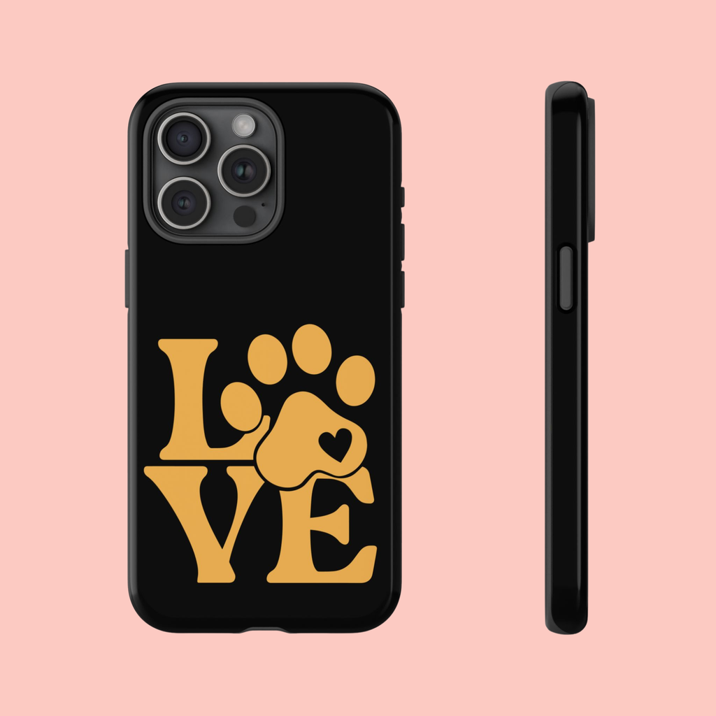 Phone Case — LOVE Paw Print Design (Pet Lover Protective Case)