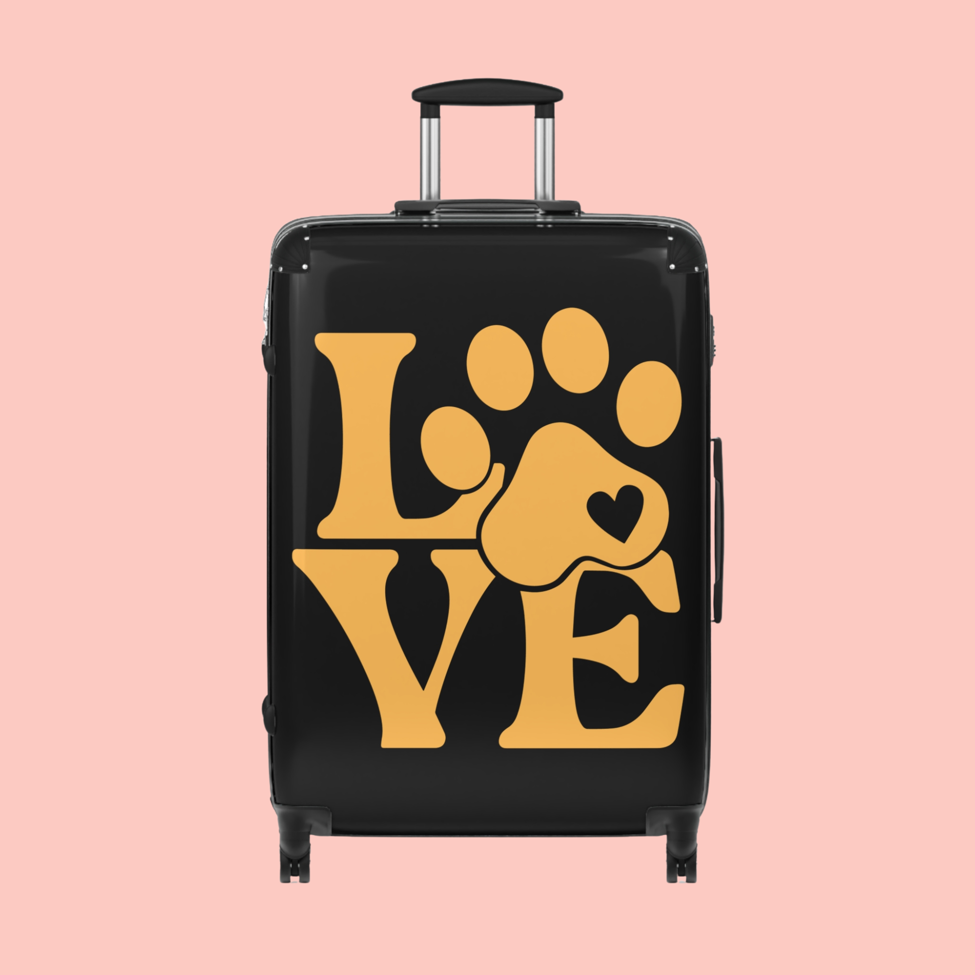 Pet Lover "LOVE" Paw Print Suitcase — Carry-On Luggage for Dog & Cat Owners