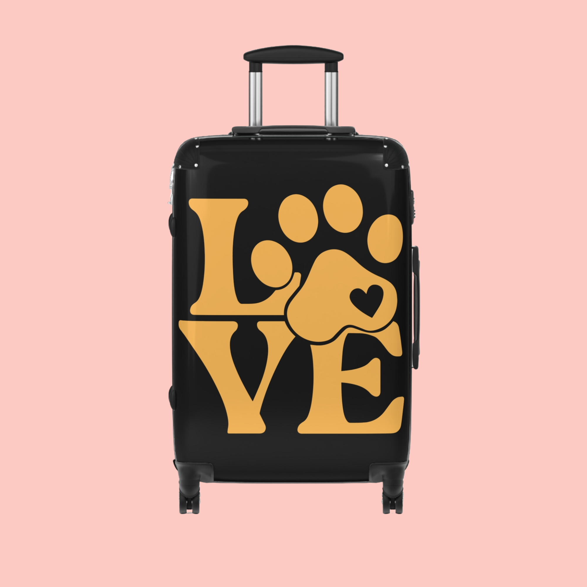 Pet Lover "LOVE" Paw Print Suitcase — Carry-On Luggage for Dog & Cat Owners