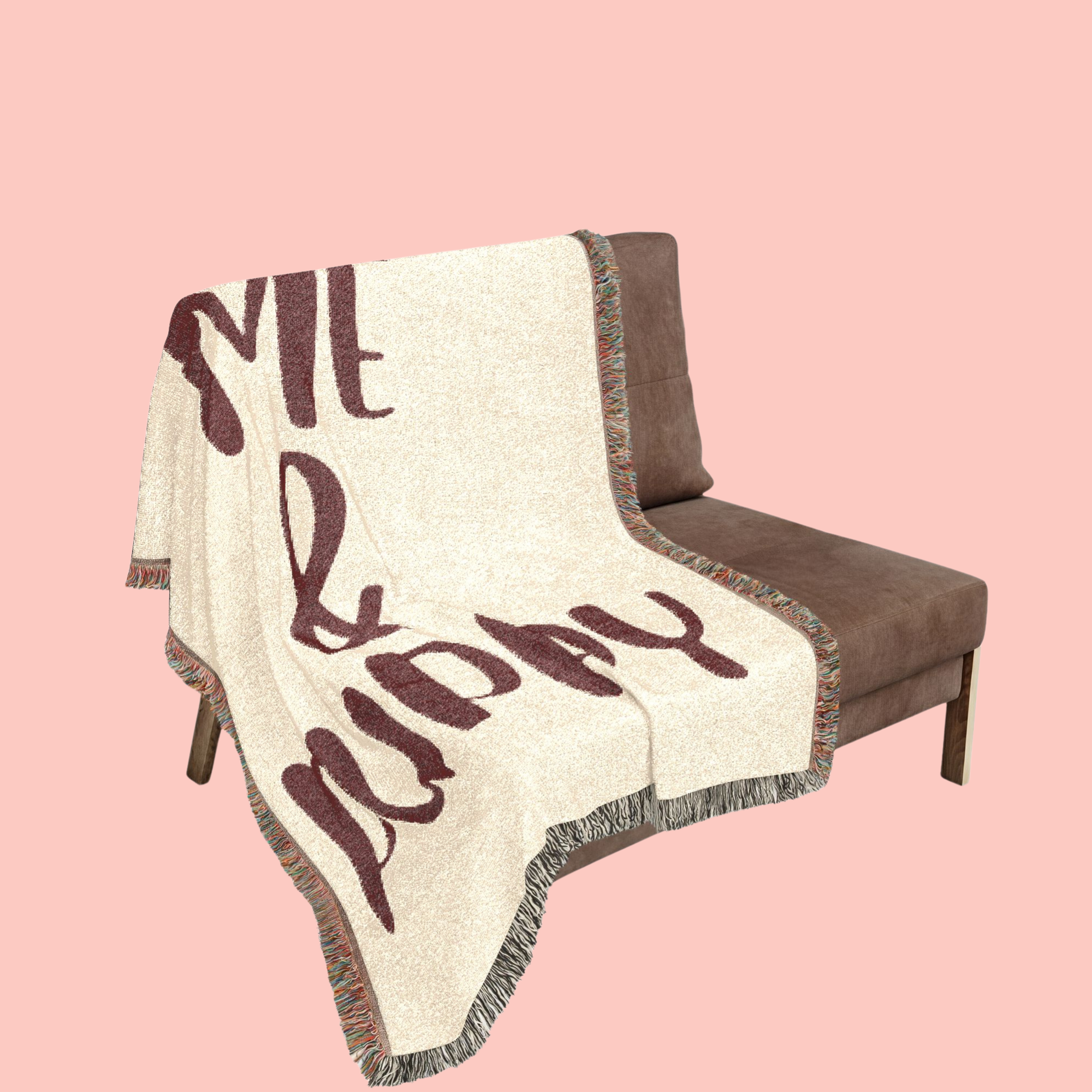 Woven Blanket — Retro Bubble "DESIGN" Throw Blanket (Pastel Purple Cloud)