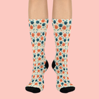 Vintage Floral Crew Socks — Cushioned Comfort Patterned Socks
