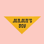 Mama's Boy Pet Bandana - Yellow Dog Bandana, Cute Retro Script Gift for New Puppies & Mother's Day