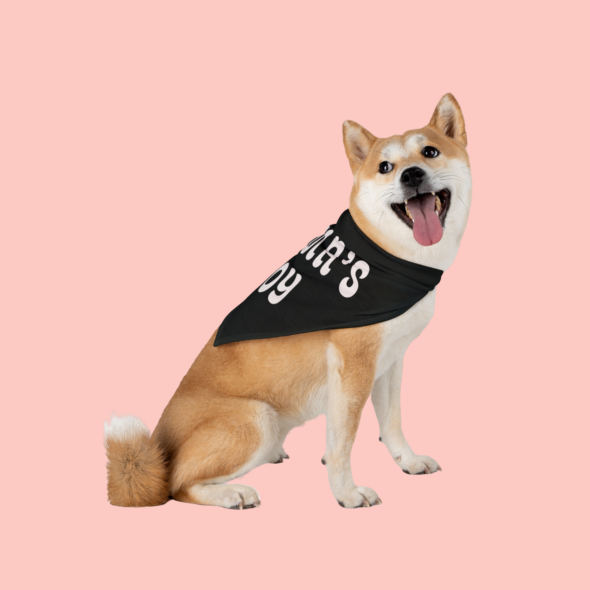 Pet Bandana — "Mama's Boy" Dog Bandana, Cute Retro Script Accessory for Dogs & Cats, Gift for New Pet Moms