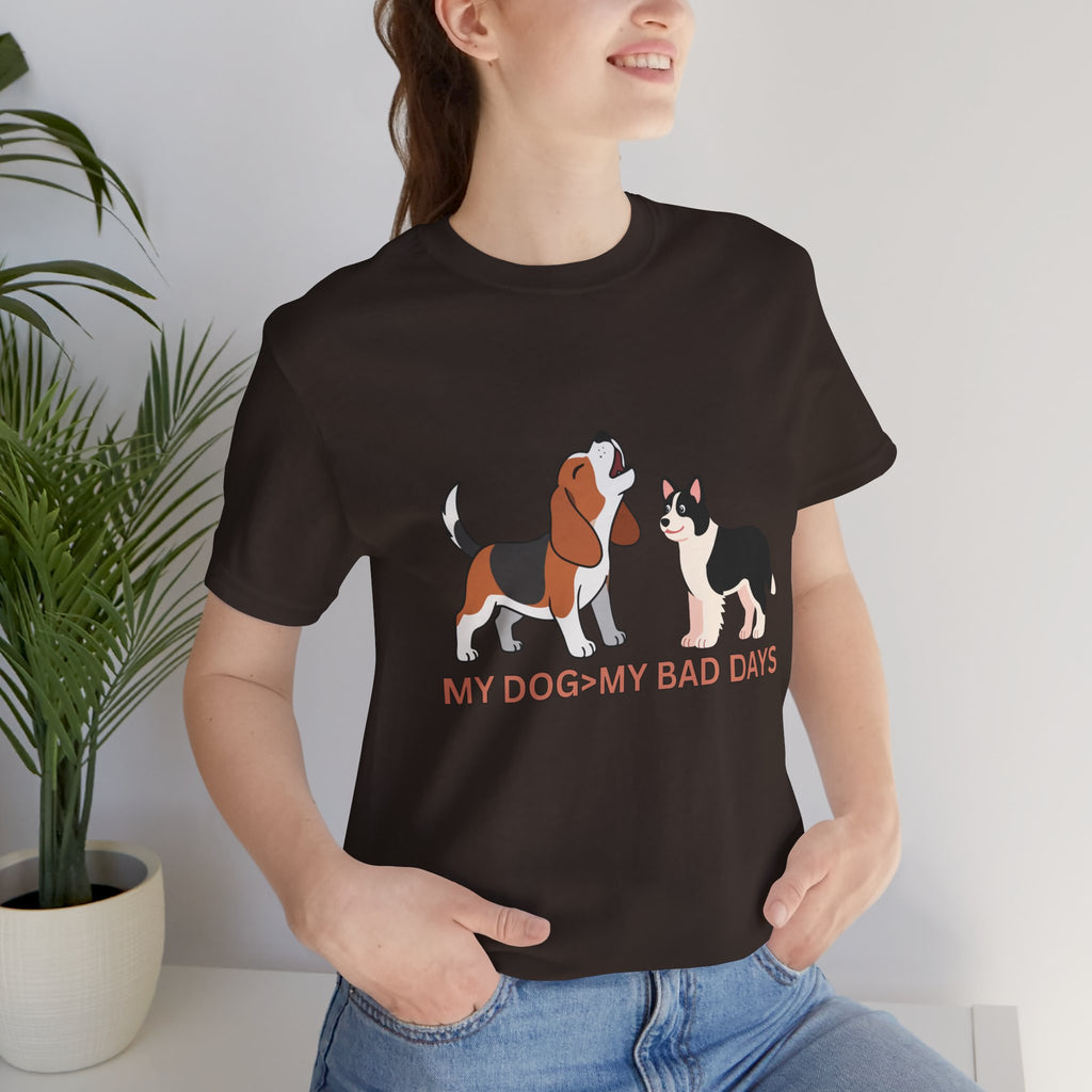 My Dog > My Bad Days T‑Shirt — Cute Beagle & Corgi Graphic Tee for Dog Lovers