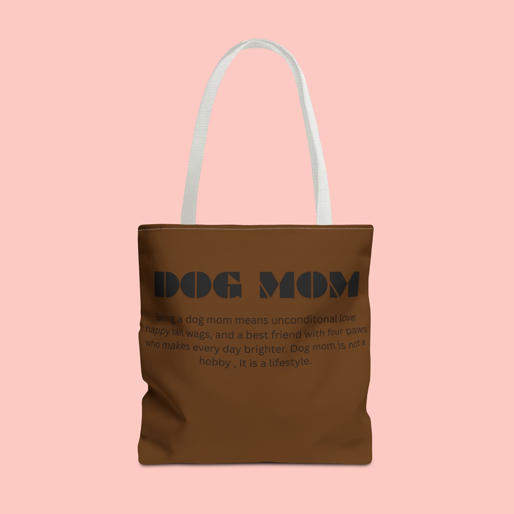 Dog Mom Tote Bag - 'Dog Mom' Printed Canvas Carryall, Gift for Dog Lovers