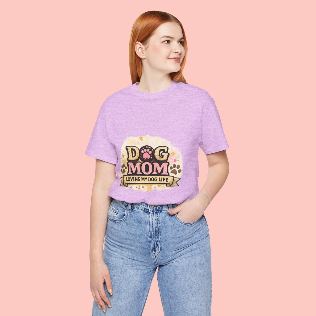 Dog Mom T-Shirt – "Loving My Dog Life" Cute Paw Print Tee for Pet Moms