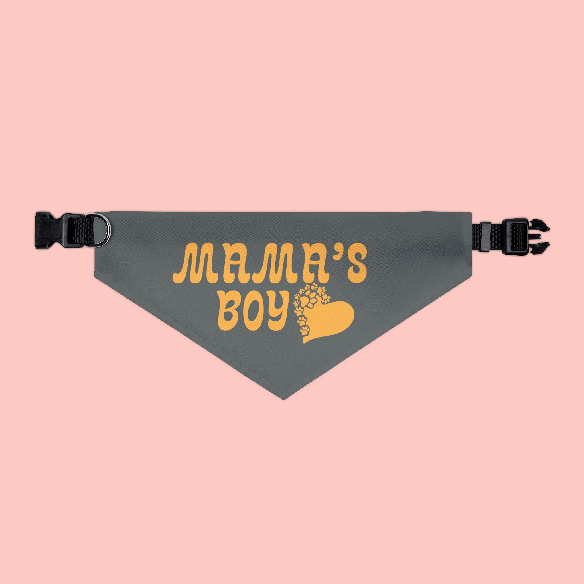 Mama's Boy Pet Bandana Collar – Cute Dog Bandana with Heart Paw Design