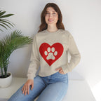 Heart Paw Crewneck Sweatshirt — Cute Pet Lover Pullover