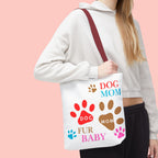 Dog Mom Tote Bag – "Fur Baby" Paw Print AOP Tote