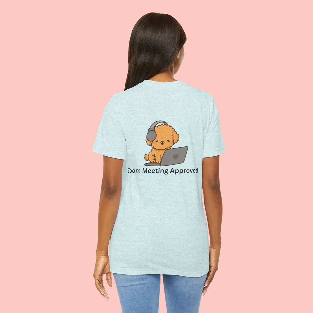 Cute Dog 'Zoom Meeting Approved' Tee - Remote Work Humor T-Shirt