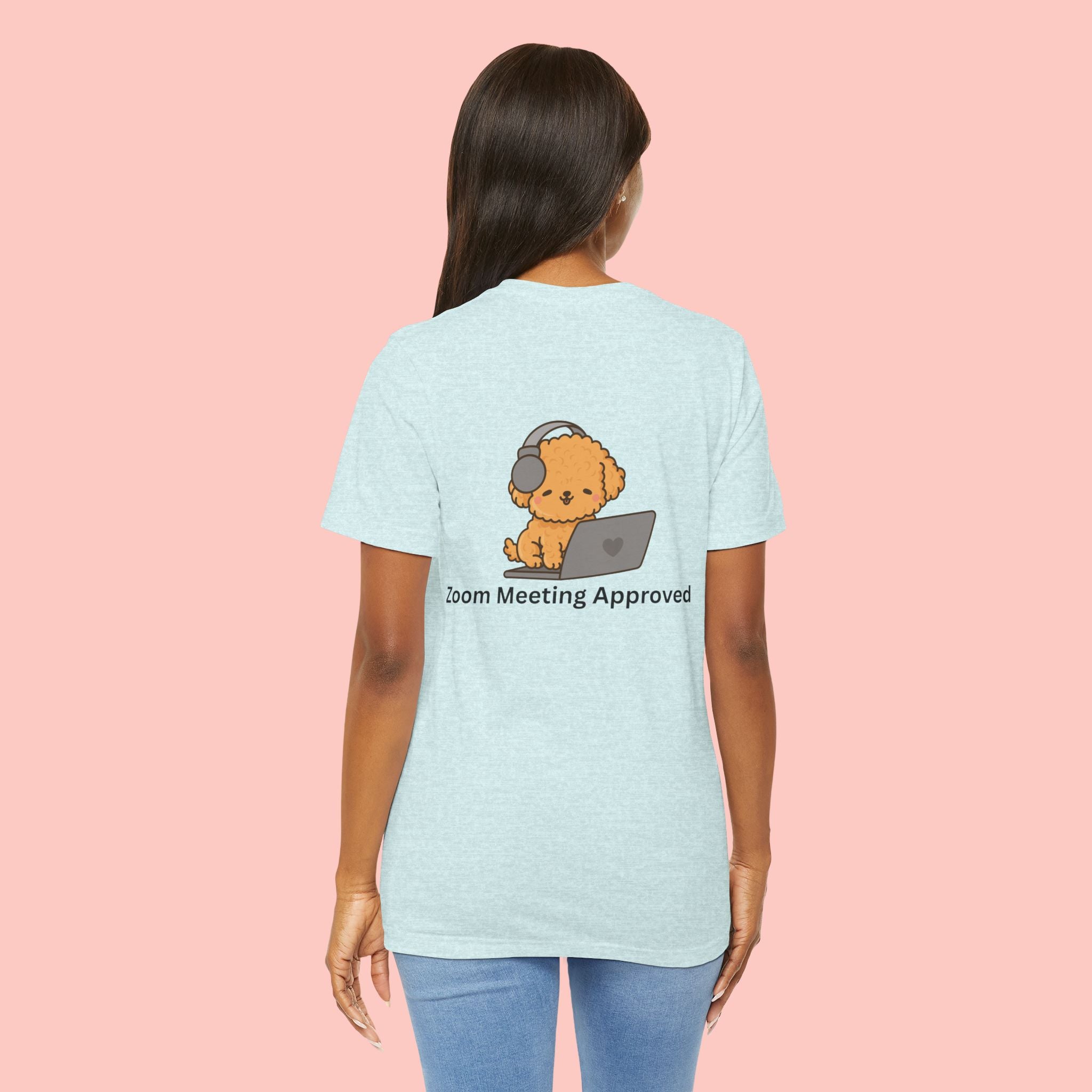 Cute Dog 'Zoom Meeting Approved' Tee - Remote Work Humor T-Shirt