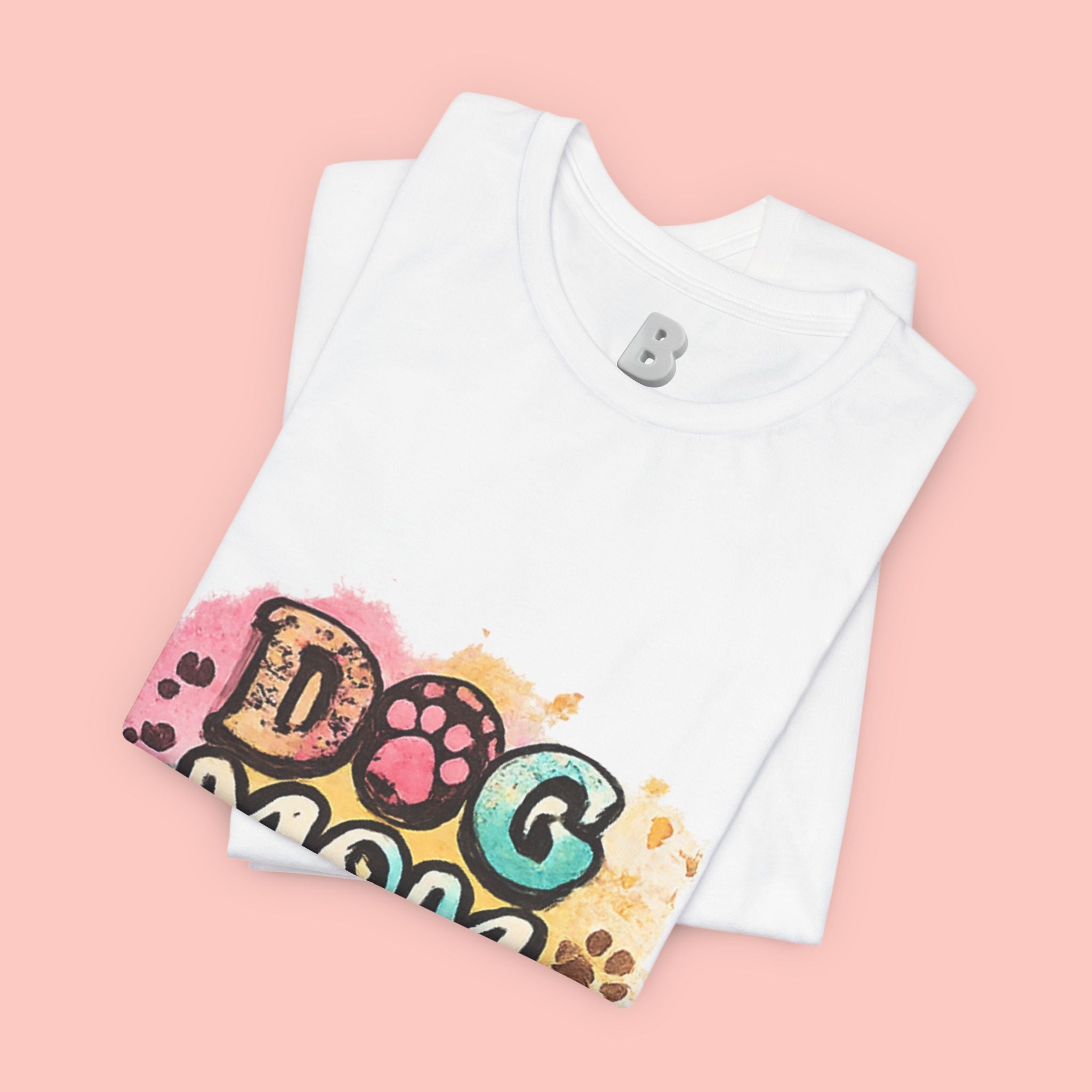 Dog Mom T-Shirt — Colorful Paw Print Graphic Tee for Pet Lovers