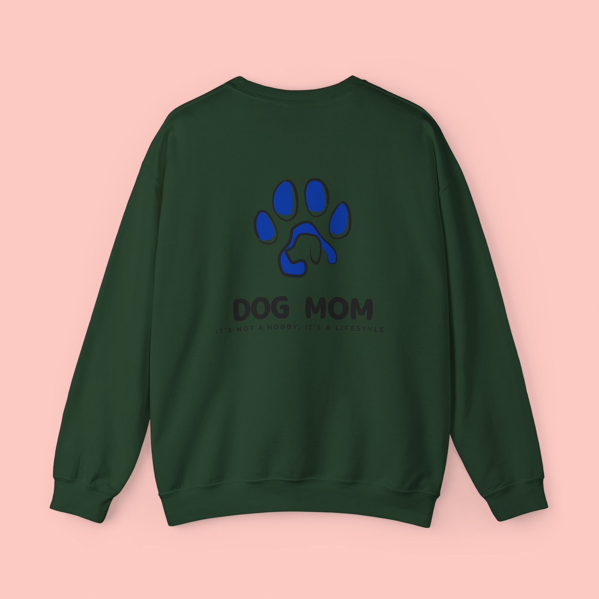 Dog Mom Crewneck Sweatshirt — Blue Paw Graphic