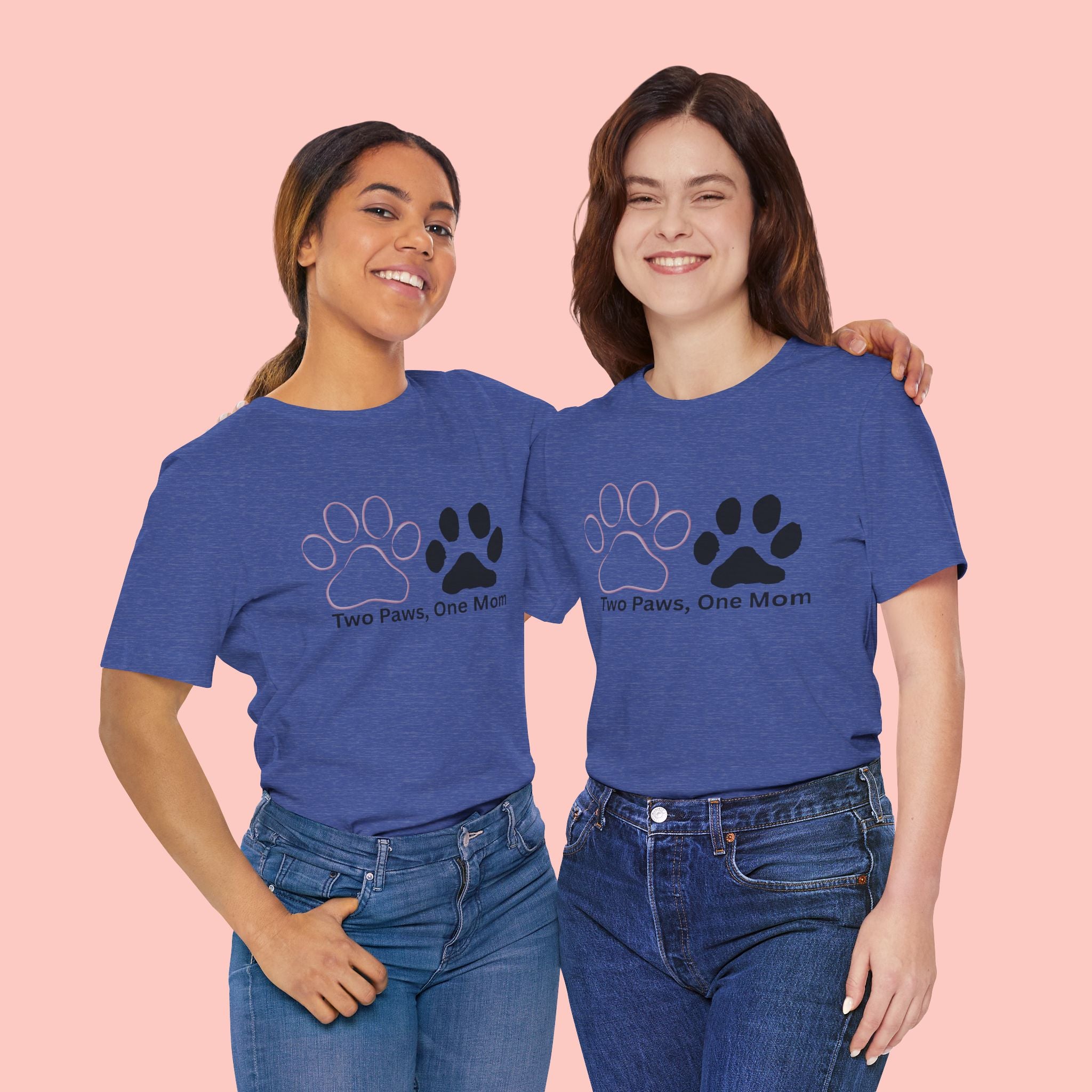 Two Paws, One Mom T-Shirt – Cute Dog Mom Paw Print Tee