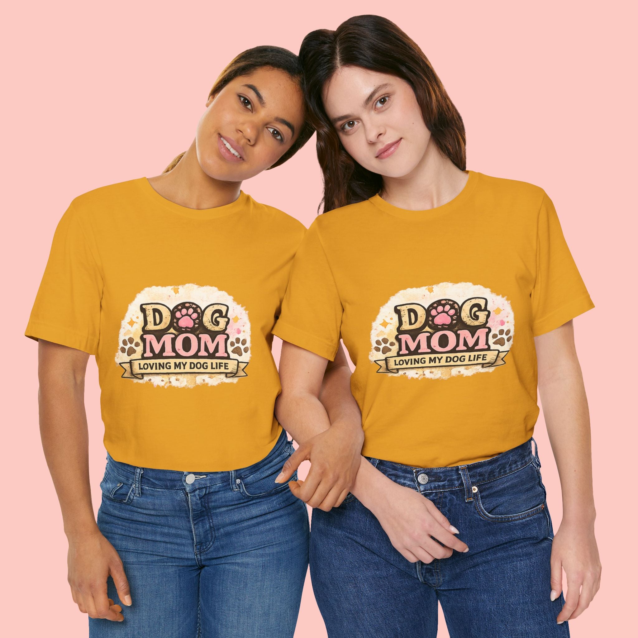 Dog Mom T-Shirt – "Loving My Dog Life" Cute Paw Print Tee for Pet Moms
