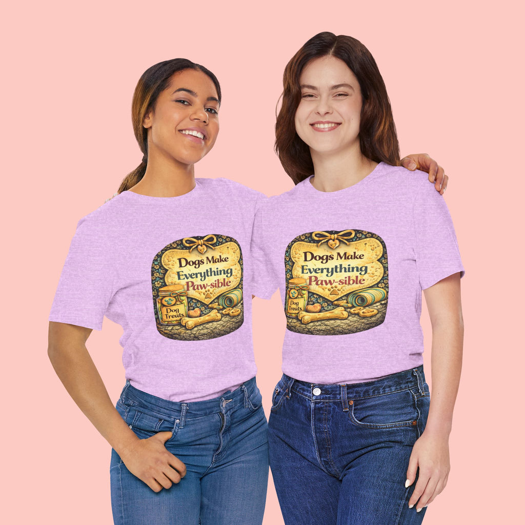 Dog Lover T‑Shirt – "Dogs Make Everything Paw‑sible" Vintage Pet Rescue Tee