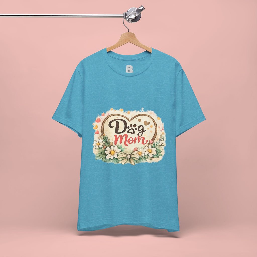 Dog Mom T-Shirt – Floral Paw Heart Graphic Tee