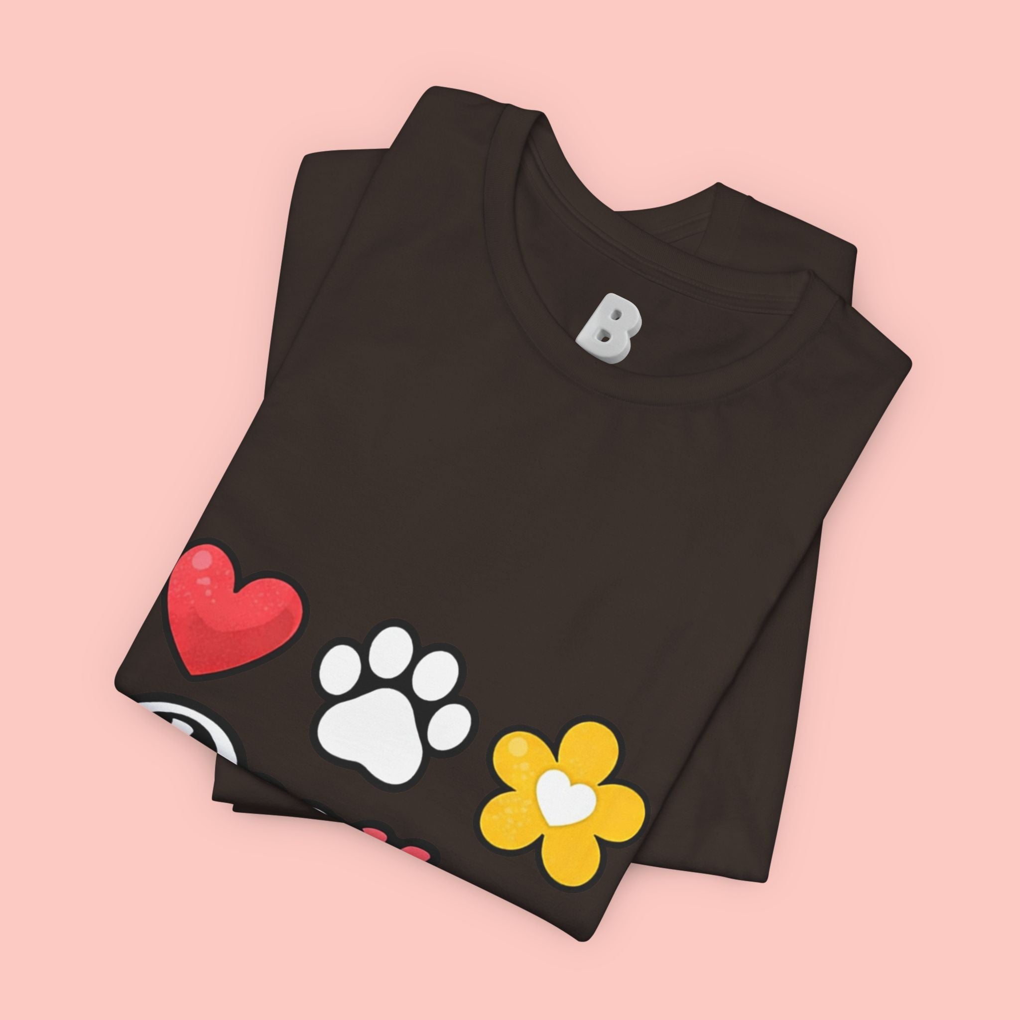 Dog Mom T-Shirt – Heart, Paw & Flower Graphic Tee