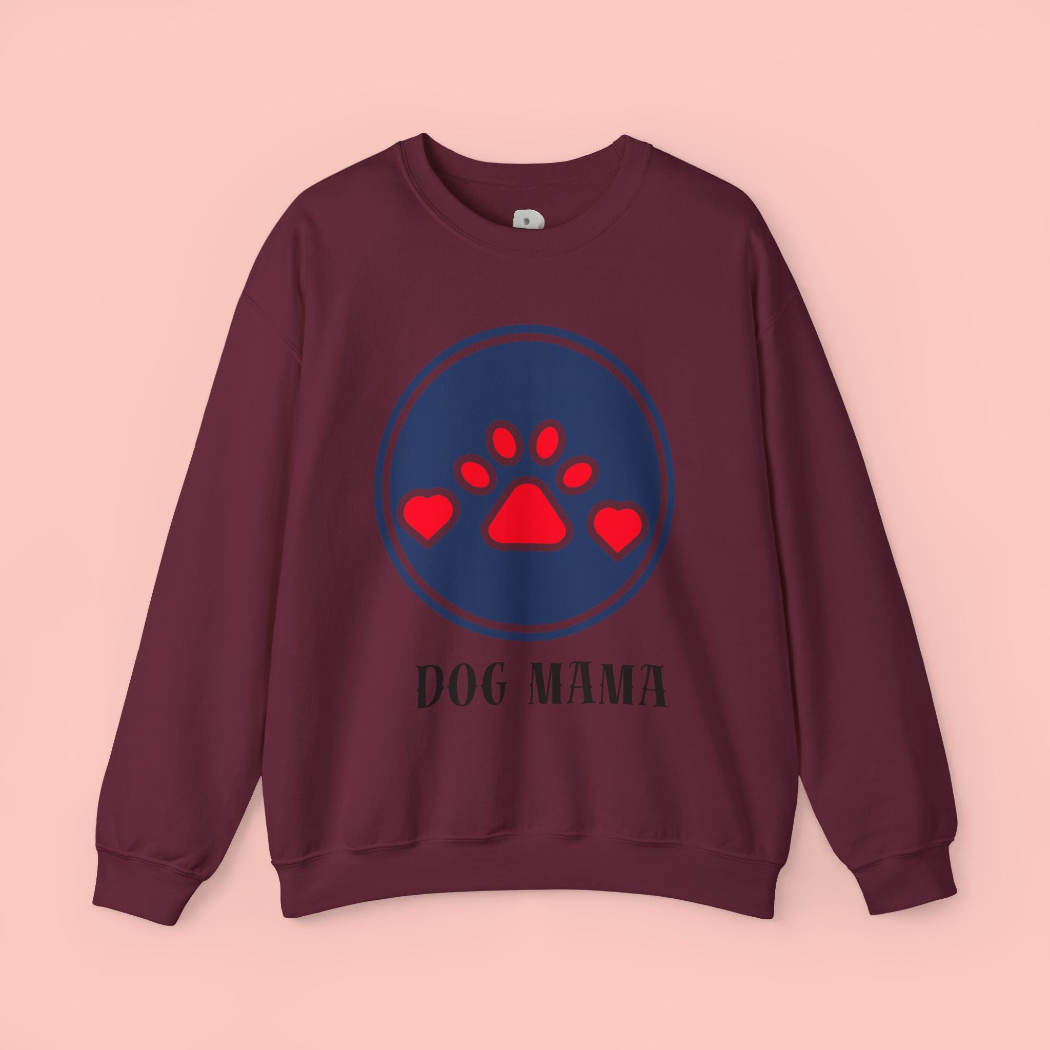 Dog Mama Crewneck Sweatshirt — Cute Paw Print Graphic for Dog Lovers