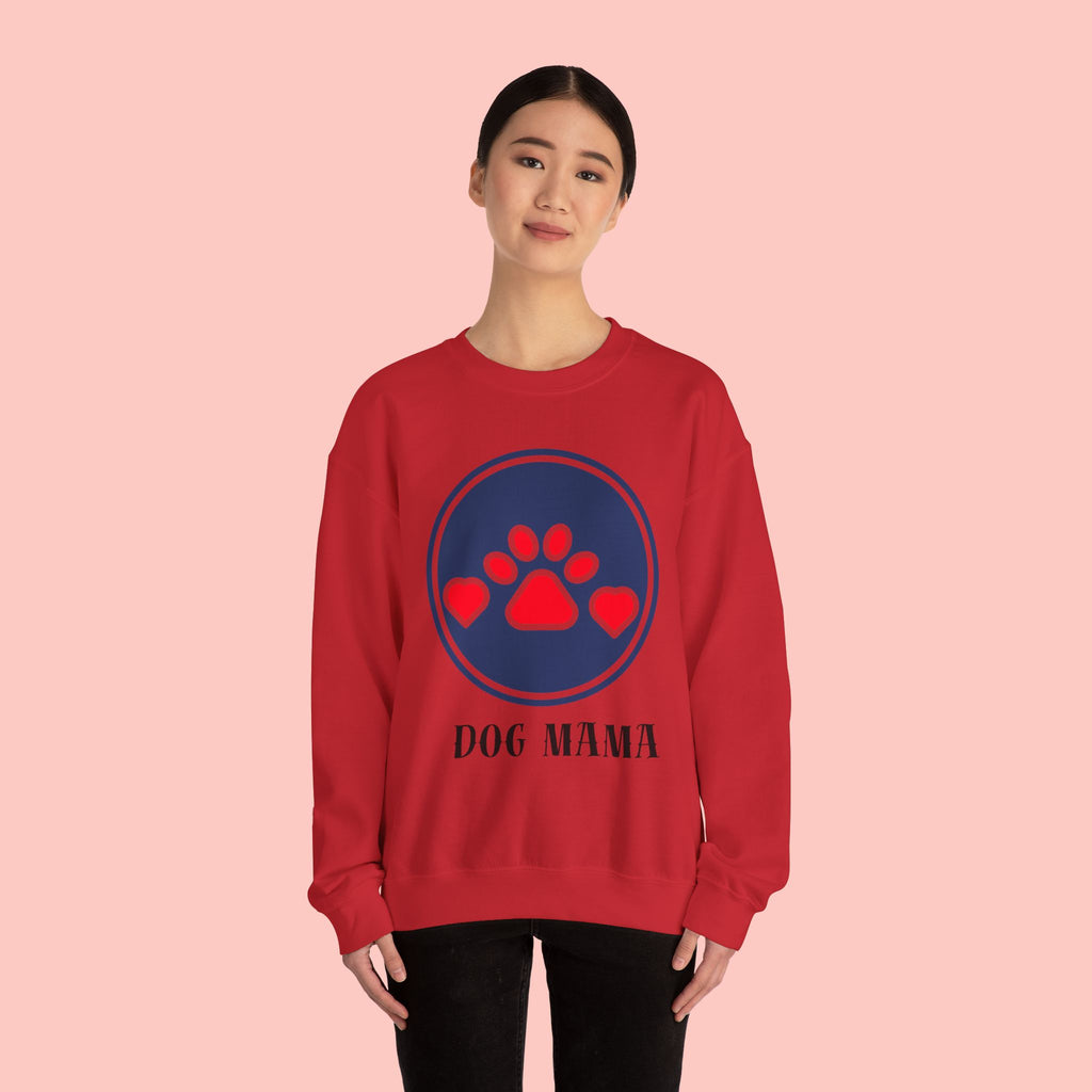 Dog Mama Crewneck Sweatshirt — Cute Paw Print Graphic for Dog Lovers