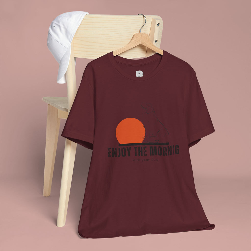 Enjoy the Morning Dog T-Shirt — Graphic Sunrise Pet Lover Tee