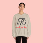 Dog Mom Crewneck Sweatshirt — "First My Dog, Then Everything" Cute Sketch Pup Tee
