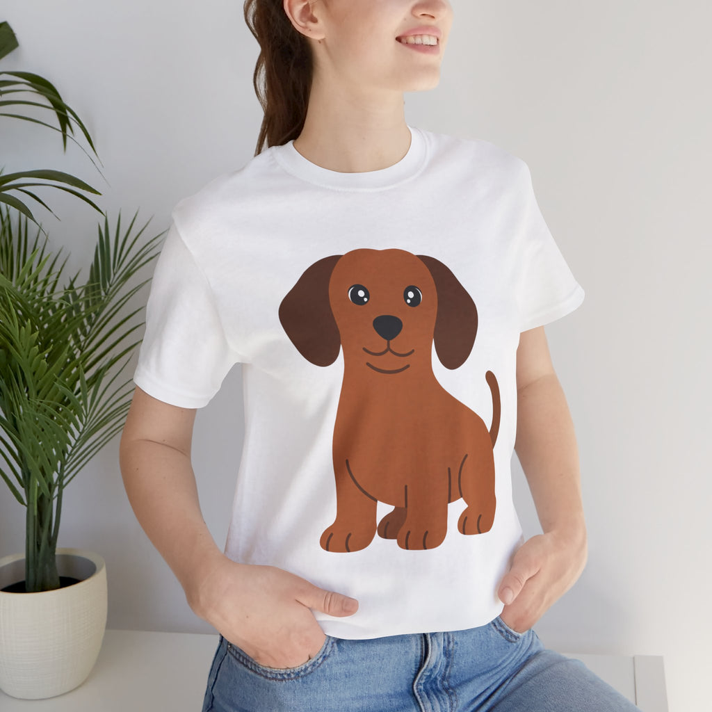 Dachshund Puppy Graphic T-Shirt — Cute Brown Dog Tee