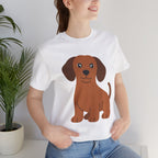 Dachshund Puppy Graphic T-Shirt — Cute Brown Dog Tee
