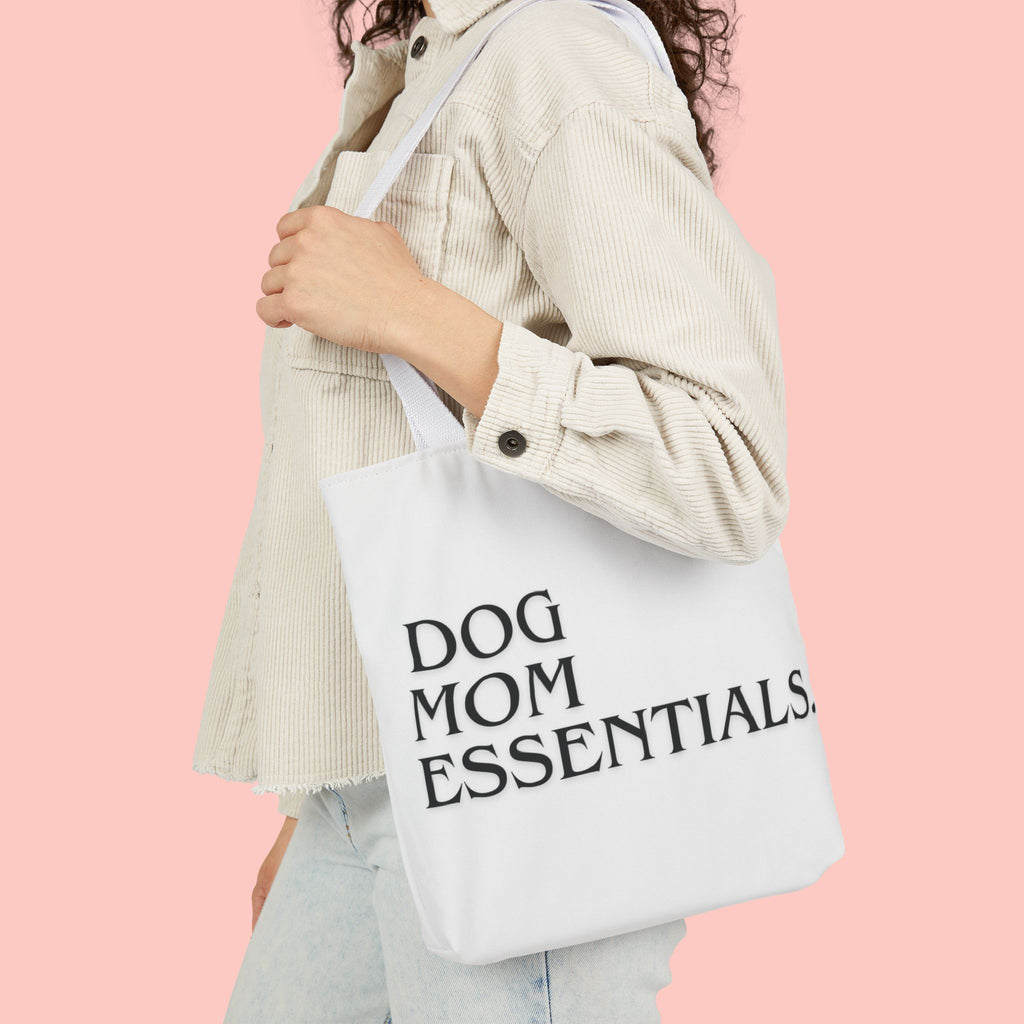 Dog Mom Essentials Canvas Tote — Funny Dog Mom Gift Tote Bag
