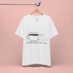 Coffee With My Dog T‑Shirt — Cute Minimalist Dog & Coffee Tee