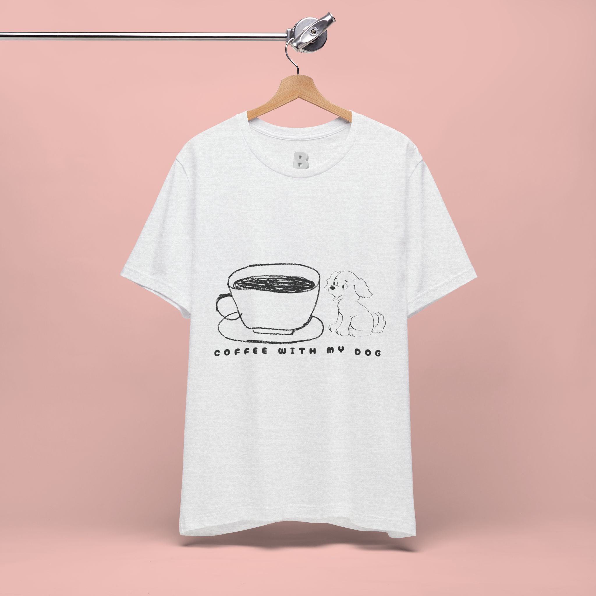 Coffee With My Dog T‑Shirt — Cute Minimalist Dog & Coffee Tee