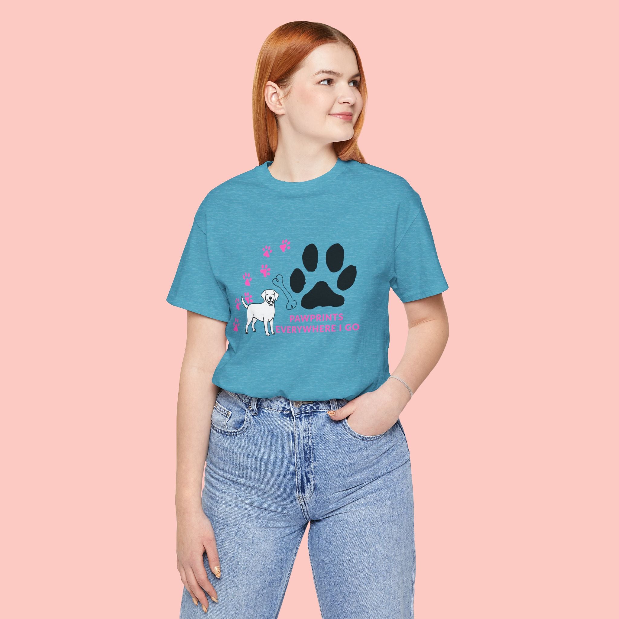 Dog Pawprint T-Shirt — "Pawprints Everywhere I Go" Cute Pet Lover Tee